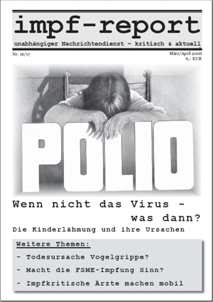 Polio - wenn nicht das Virus, was dann? impf-report Titelseite